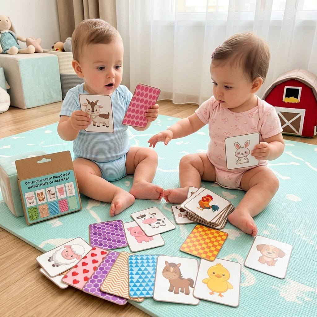 Стимулиращи карти за ранно детско развитие BabyCards-Колекция Животните От Фермата