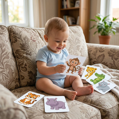 Стимулиращи карти за ранно детско развитие BabyCards-Колекция САФАРИ Животни